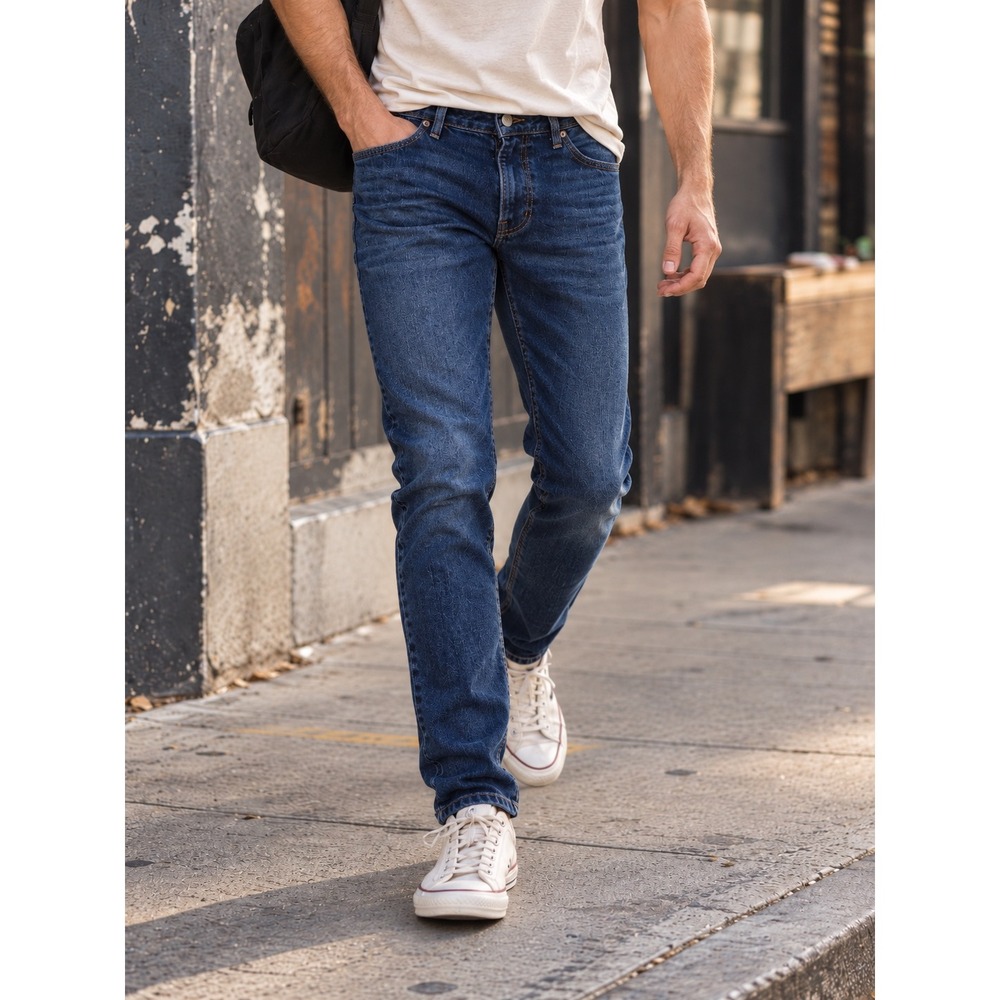 Rolla's Tim Slims Slim Fit Organic Cotton Stretch Jeans Medium Wash 31x32